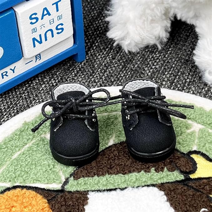 Compatible with Labubu Doll Shoes for 17cm Doll,Shoes Used for Labubu Accessories (DB-Black)