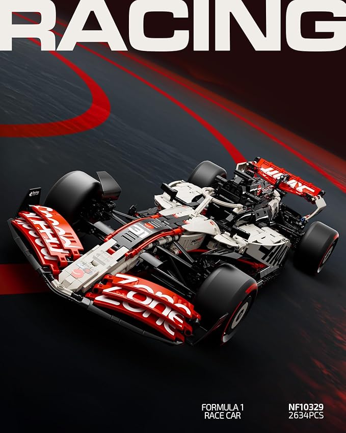 Nifeliz V25 F1 Racing Car Model Set, 1:8 Scale Car Building Set for Adults, Collectible and Display Gift for Racing Fans (2,634 PCS, NF10329)