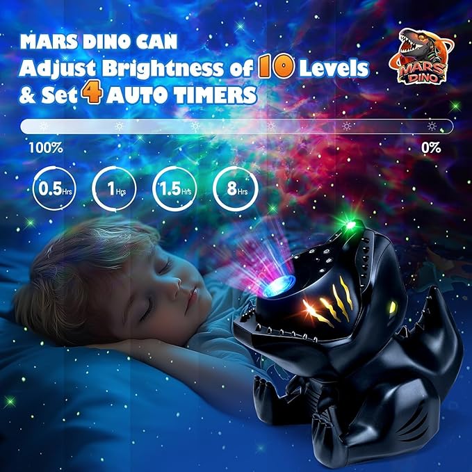 Dinosaur Galaxy Projector for Kids, Non-Glare 316 Lightings Star Projector Galaxy Light,22 White Noise +5.3 Bluetooth Speaker Dinosaur Night Light, Nightlight for Kids Room, Dino Gifts
