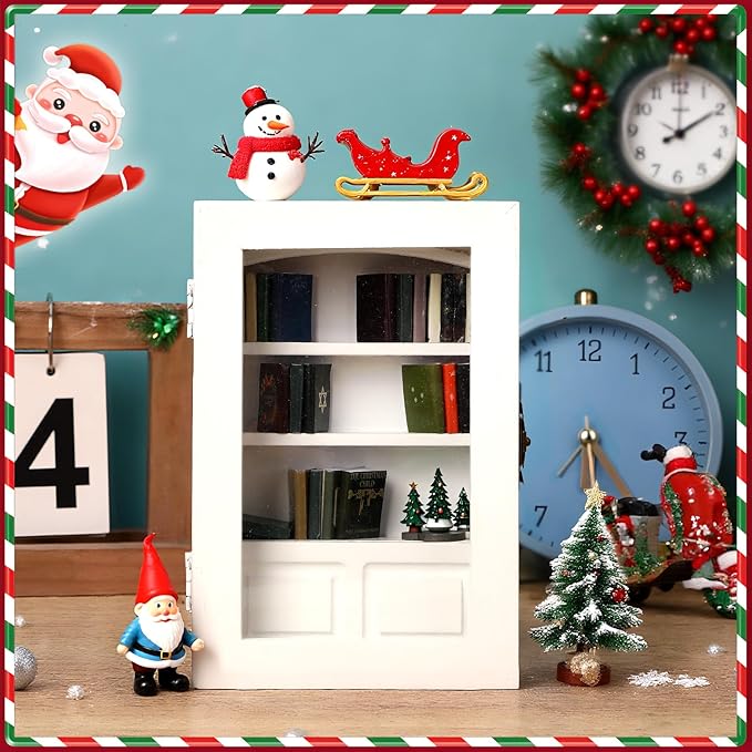 Christmas Mini Books, 24pcs 1:12 Miniature Books, Tiny Books for Dollhouse Accessories, Xmas Mini Stuff for Miniature Lovers (Christmas)