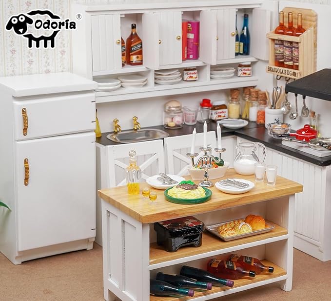 Odoria Dollhouse Beer Barrel and Mugs: 5Pcs 1/12 Scale Miniature Whiskey Aging Barrels for Rustic Garden Farmhouse Vintage Restaurant Bar Kitchen - Mini Drinking Liquor Alcohol Props DIY for Craft