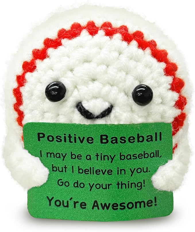 Zelaxeyi Funny Crochet Mini Baseball Gift for Baseball Lovers,Birthday Gifts for Men Women Baseballs Players Emotional Support Crochet