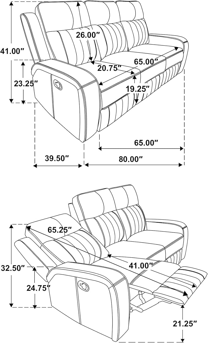 Coaster Home Furnishings Raelynn 3-Piece Upholstered Reclining Sofa Set Grey 603191-S3