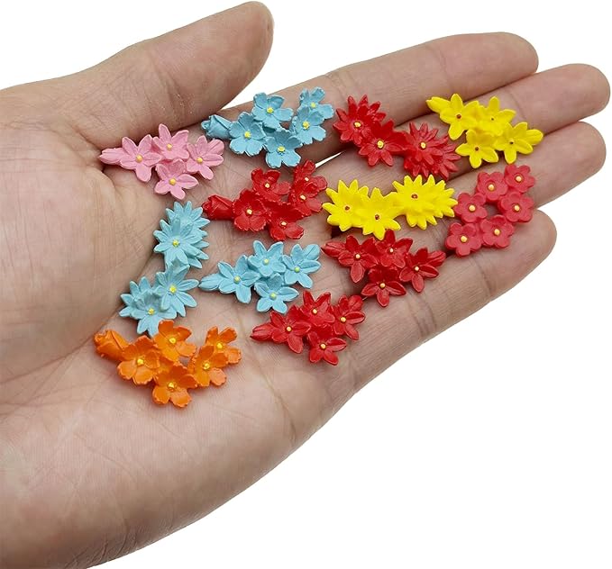 Cayway 30 PCS Mini Resin Flowers, Micro Landscape Miniature Flower, Mini Accessories Flowers for DIY Art Crafts, Zen Garden, Micro Landscaping Decoration