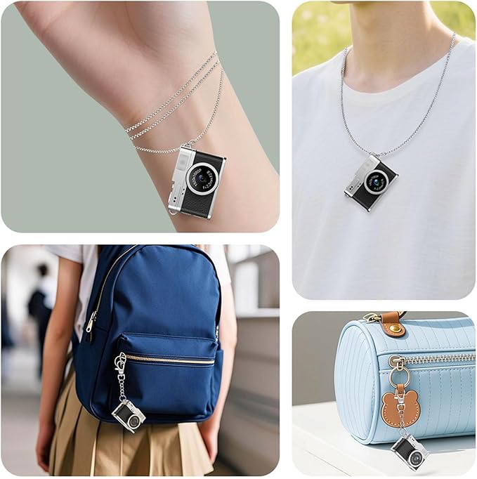 XUMIUZIY Mini Keychain Digital Camera, 1080P 2MP Compact Camera with 0.96 Inch HD Screen, Rechargeable Small Video Recorder with Keychain Neck Strap for Travel