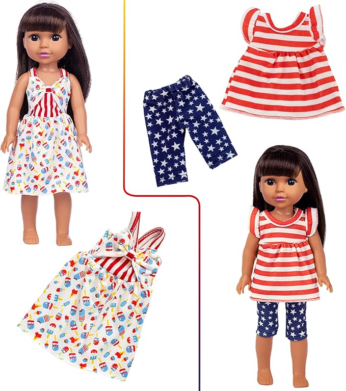 ZITA ELEMENT 10 Sets Fashion 14.5 Inch Girl Doll Clothes and Party Dress for 14 - 14.5 Inch Doll Clothes Outfits and Accessories