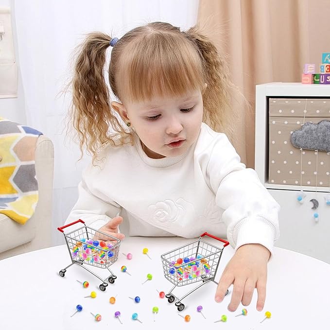 100 Pieces Mini Lollipop for Dollhouse Miniatures Mini Food for Crafts Tiny Resin Things for Dollhouse Mini Kitchen Micro Landscaping Decoration