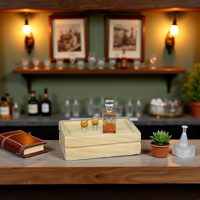 1 Set Exquisite Mini Wine Bottle Bar Model,1:12 Scale Dollhouse Miniature Accessories,Mini Alcohol Bottles,Verisimilitude Mini Wine Decoration Convenient and Nice,Dollhouse Accessories