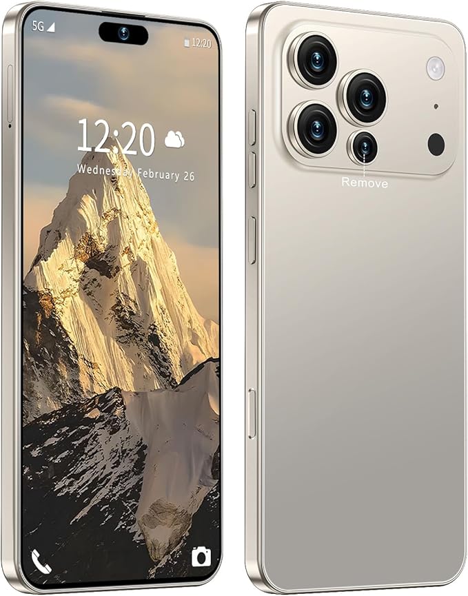 Huness I17PROMAX Smartphone Unlocked Cell Phone,6.99" HD Screen Unlocked Phone,16+512GB Android 15 Battery 7000mAh,Face ID/Dual SIM/5G/Fingerprint Button Unlock/Photos/GPS (Grey, 16+512G)