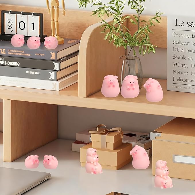 36Pcs Mini Resin Pigs Figurines, Tiny Pigs Figurines, Miniature Resin Animals to Hide for Landscape Decor Cake Topper Party Supplies Birthday or Gift