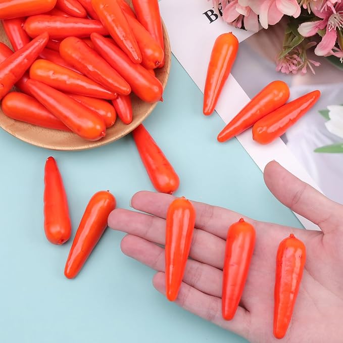 Gresorth 30 PCS MINI Size Artificial Carrot Fake Vegetable Home Kitchen Decoration