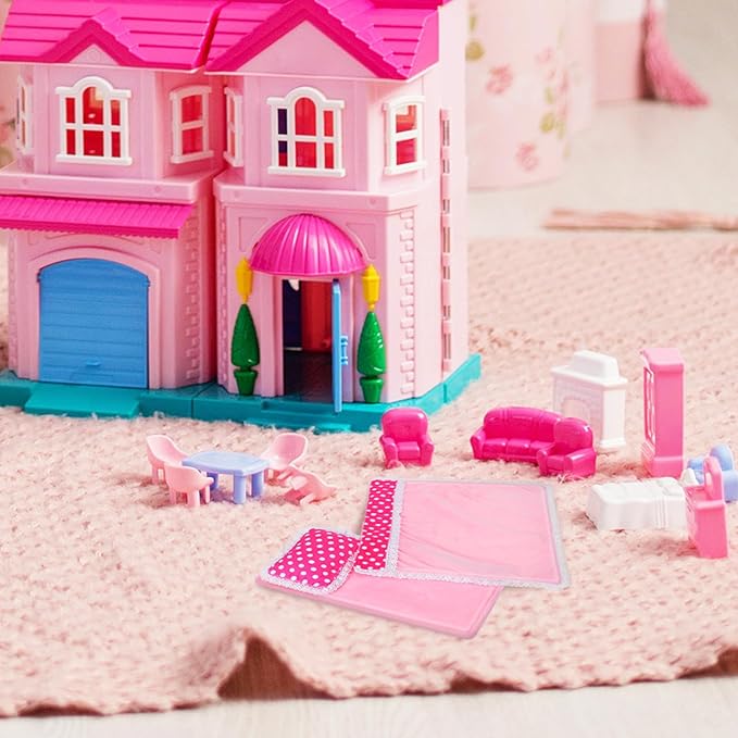 TOYANDONA 18 Inch Doll Bedding Set Miniature Dollhouse Accessories Includes Comforter Pillow Mattress for Doll Beds and Cribs Imaginative Play