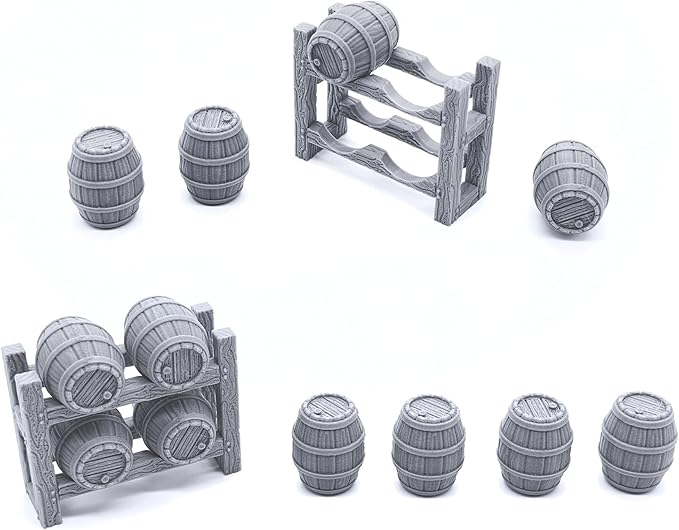 Tavern Bar Furniture Set - DND Terrain - Tabletop RPG Scenery and Wargame Terrain 28mm Miniatures