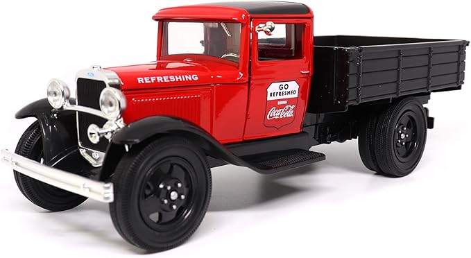 1931 Ford Model AA Pickup Truck Red and Black Go Refreshed - Drink Coca-Cola 1/24 Diecast Model Car by Motor City Classics