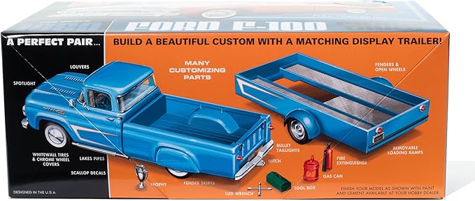 AMT - 1960 Ford F-100 Pickup w/Trailer New Tooling (AMT1407)