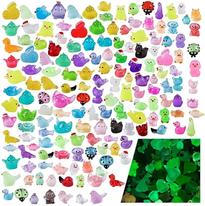 160 Styles Mini Resin Animals 160pcs Variety Tiny Animals Figures Miniature Little Small Figurines Bulk for Micro Fairy Garden Landscape Accessories Hide Decor Aquarium