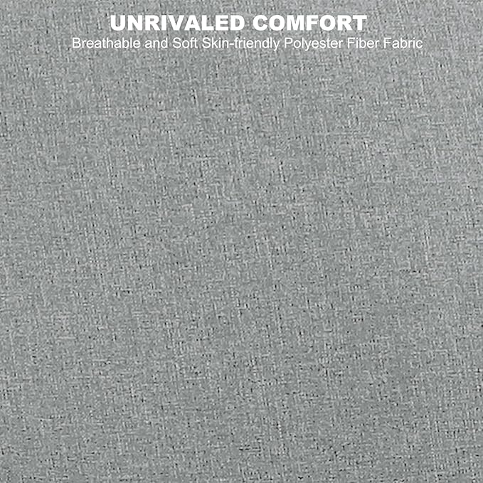 asunflower Small Loveseat Sofa 52Inch Couch for Small Spaces, Comfy Linen Fabric 2 Seater Sofa Office Couch Tool-Free Assembly Love Seats for Bedroom,Drom Room,Kid's Room,Light Grey