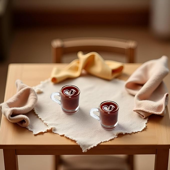 2 Pcs Miniature Coffee Cups Model Dollhouse Ornament Dollhouse Decoration Mini Decor Doll House Accessories Random Color Miniature Dollhouse Accessories
