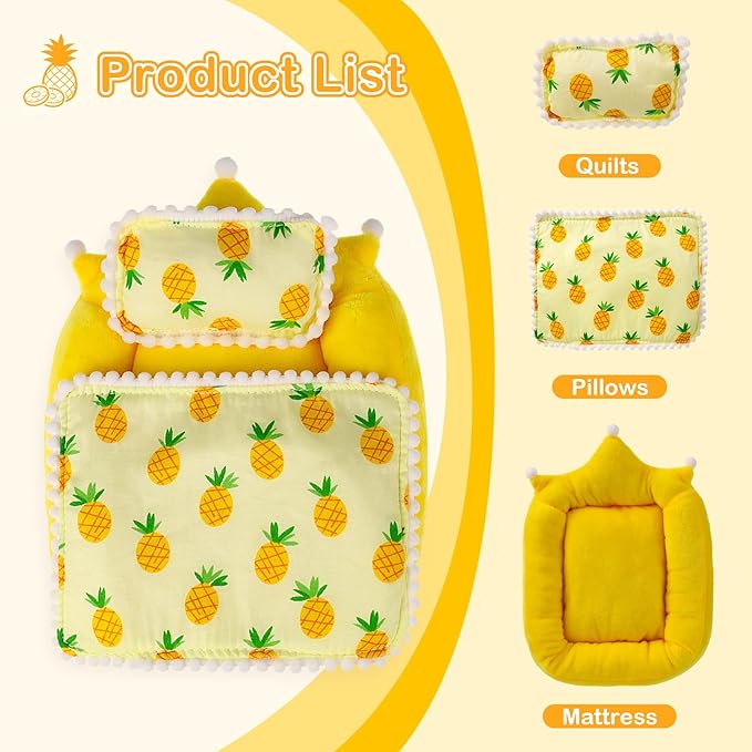 17cm La Booooo Booooo Doll Beds, La Booooo Booooo Furniture, Pineapple Pattern Compatible with la Booooo Booooo Dolls
