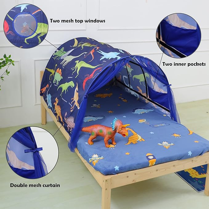 Bed Tent for Kids Lucky Castle Bed Tent Foldable Game House for Children Play Tents for Girls Boys Sleeping Canopy Playhouse