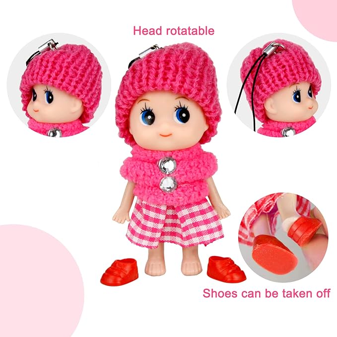 Sealive 6 PCS Small Dolls Girls - 3 Inch Fashion Dollhouse Dolls Princess - Mini Doll Surprise Gift For Kids- Little Dolls Decoration Accessories Wearing Miniature Clothes & Shoes Outfit Toys For Girl