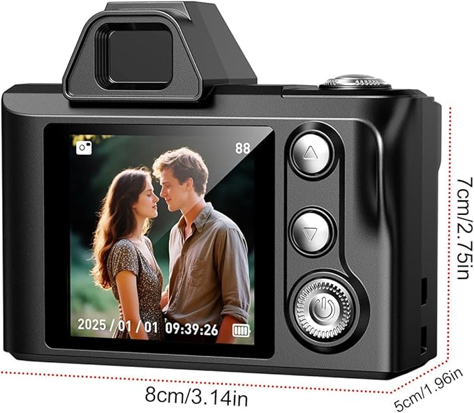 Mini Keychain Digital Camera, Portable Tiny Camera, Video Tiny Retro Digital Camera, with 60MP Camera, 1.3" Screen, 64GB SD Card & Lanyard for Travel, Students, and Daily Snapshots