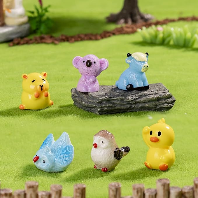 42 Pcs Mini Resin Animals Figures Animals Figurines for Desk Pets Charms, Animal Figurines, Cute Mini Animals for Decoration and Hiding