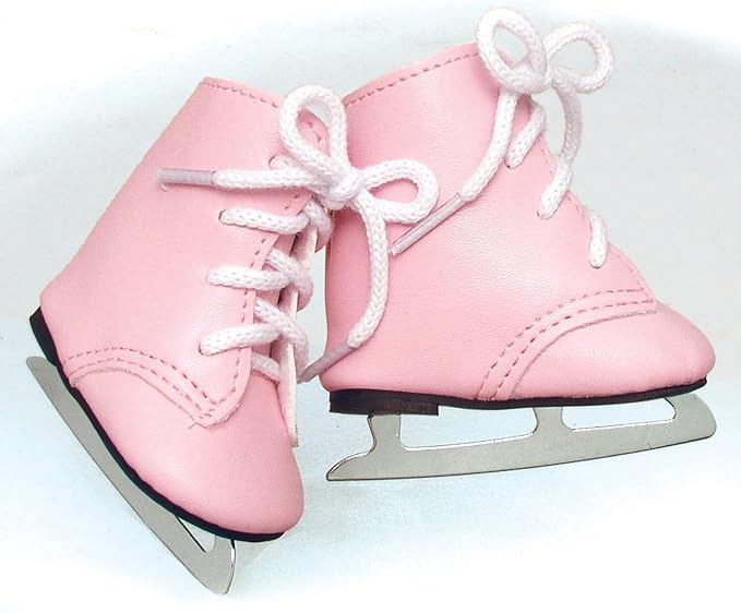 Sophia's 18" Doll Faux Pink Leather Ice Skates
