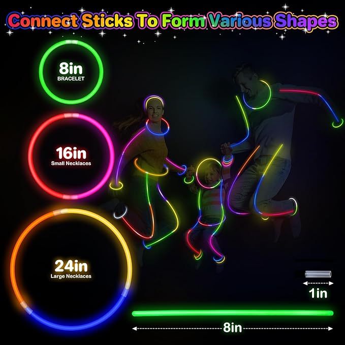 SpringFlower Ultra Bright Glow Sticks, 600Pcs, Glow Sticks Bracelets For Kids Party Favors, Glow in The Dark Party Supplies, Glow Decorations, Neon Party Favors Glow Party, Birthday, Wedding