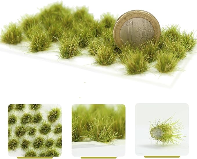 Evemodel Miniature Vegetation Bush Shrub Tufts Artificial Grass with Bases War Game Railroad Scenery (B)