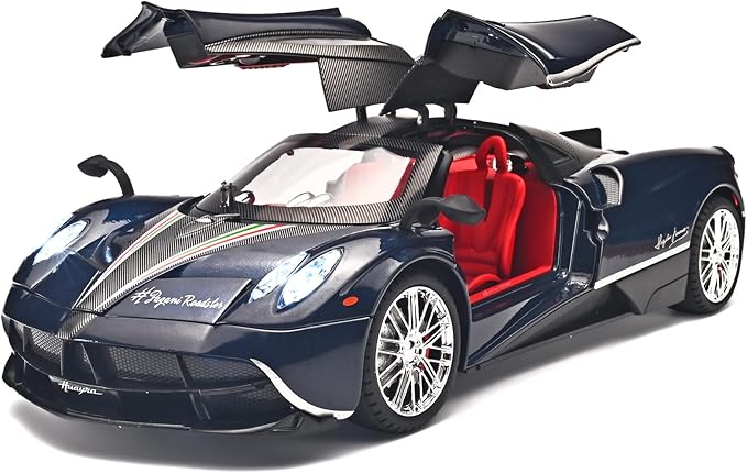 Car Toys for Boys 1 18 Scale Diecast Cars Compatible for Pagani Huayra Dinastia Model Car Kits Collection,Metal Pull Back Cars with Light and Sound,Toy Cars for Boys Age 4-7（Blue）
