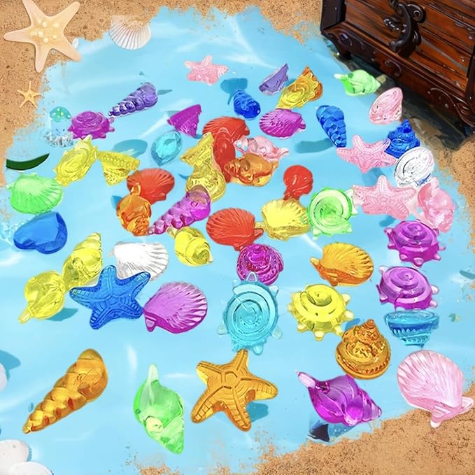 600pcs Luminous Mini Resin Animals Tiny Sea Shell Figurines,Sea Shells for Crafting, Under The Sea Party Favors,Vase Filler