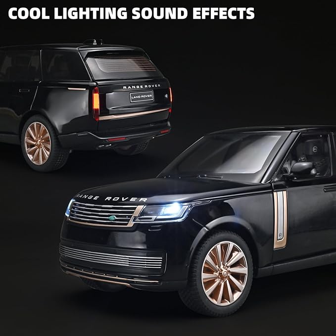 Car Toys for Boys 1/18 Diecast Cars Compatible with Land Rover Range Rover Model Car Kits Collection,Metal Off-Road SUV Toy Car with Light and Sound,Cars for Kids Ages 3-5（Black）
