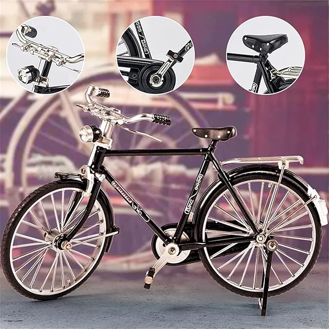 2025 New 51 Pcs DIY Retro Bicycle Model Ornament For Kids, Creative 1:10 Simulation Mini Bicycle Model Scale Kit With Inflator and Briefcase, Finger Bike Models Toys For Desktop Decoration Ornament