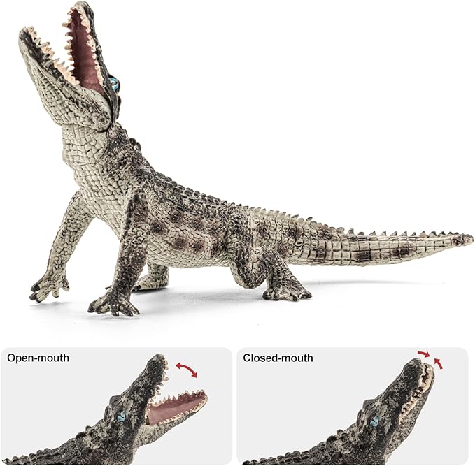 8PCS Large Safari Alligator Crocodile Animal Toy Family Figurines,Includes American,Nile,Saltwater Crocodile and Alligators with their babies, Party Favors Cake Toppers Gift for Boy Girl Kids