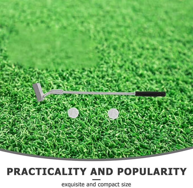 Homoyoyo Mini Golf Clubs Realistic Alloy Miniature Golf Set for Dollhouse Themed Party Decoration Enthusiasts