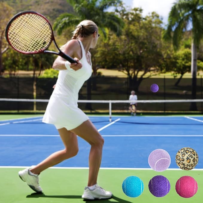 QF ENTHUSY Pink Tennis Balls, 3 Pack Colored Tennis, Suitable for Beginner, Training, Matches & Practice Sessions