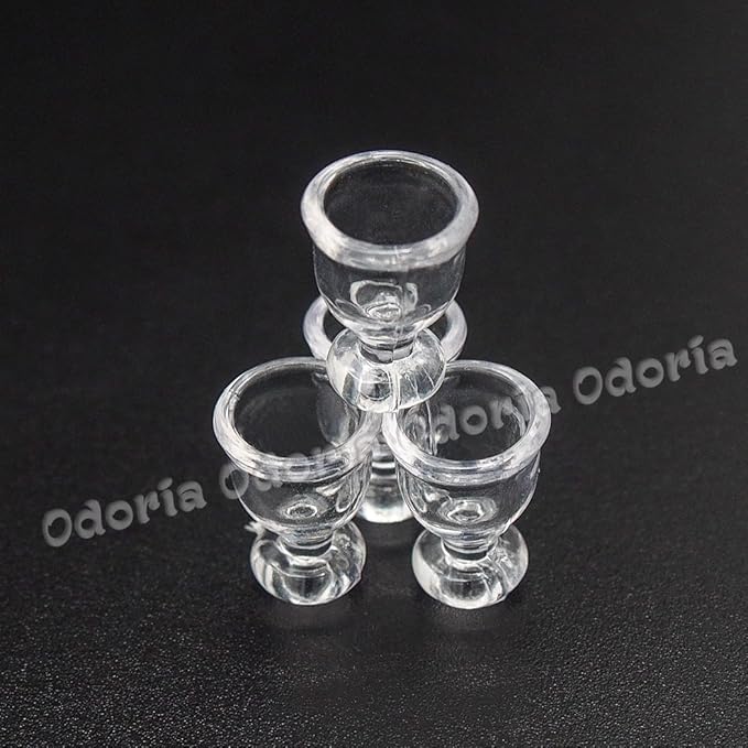 Odoria 1/12 Miniature Empty Wine Glasses 4Pcs Dollhouse Decoration Accessories, A