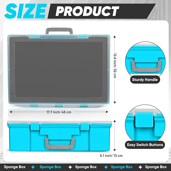 Miniature Storage Carrying Figure Case - 120 Slot Figurine Minature Carrying Case with 3 Foam Layer for Miniatures Compatible with 40k, DND & More (blue1)