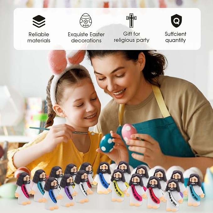 210 Pack Little Jesus Figurines in Bulk, Pocket Jesus Loves You, Jesus Small Figures, Little Tiny Jesus Figures for Church Christmas Party Favors Baptism Gifts