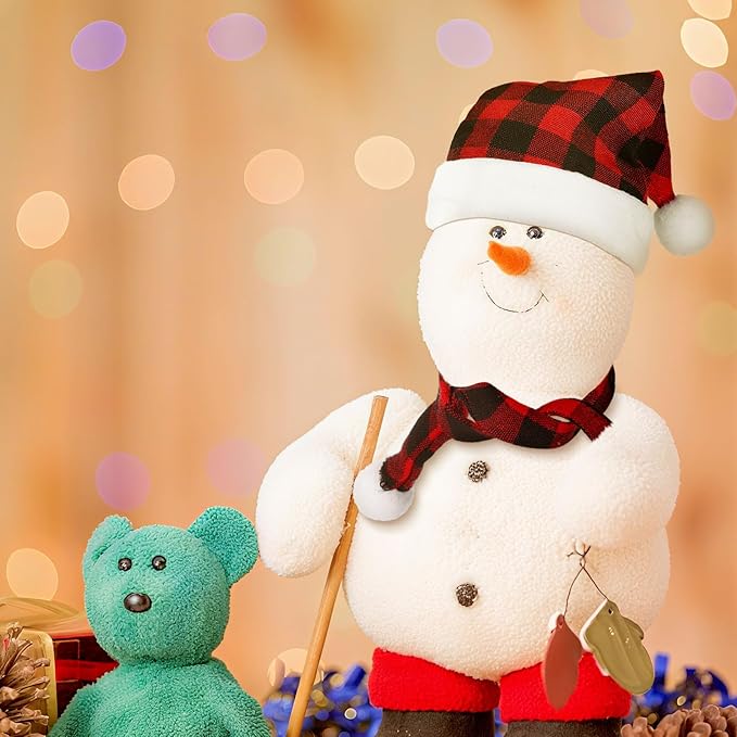 Geyoga 16 Pcs Mini Knit Doll Hat Valentines Day Small Santa Hat for Craft Winter Mini Snowman Hats and Scarf Tree Ornaments Snow Stripe Heart Wine Bottle DIY Decor Gifts