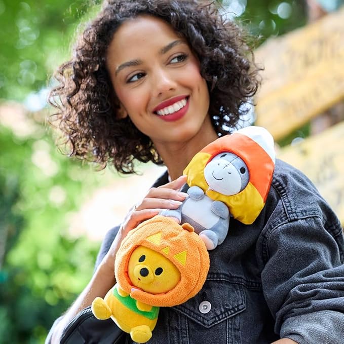 Disney Store Official Mini Mix-Its Plushies – Eeyore - Cute Stuffed Animals - Mix & Match Detachable Hats - Hook and Loop Strap - Plush Toys for Kids and Collectors, 7 Inch