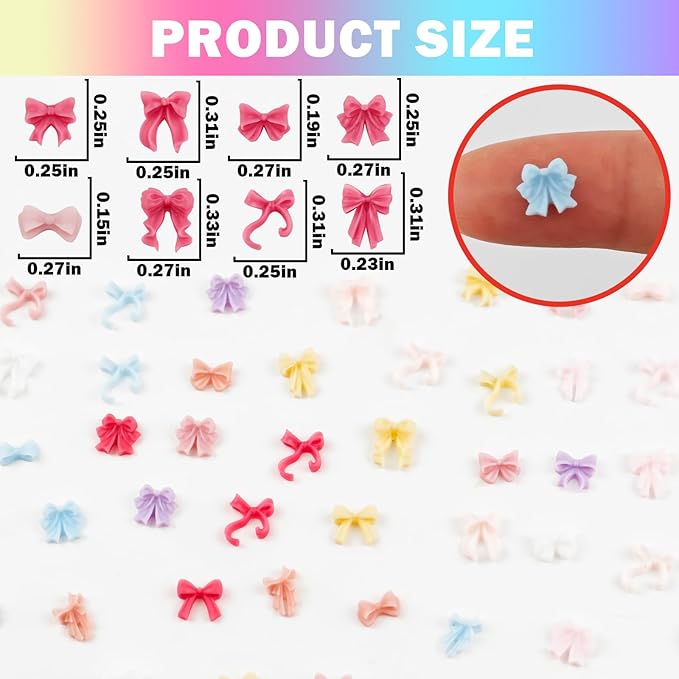 300 Pieces Tiny Bow Decor for Dollhouse Micro Resin Decor for DIY Crafts Mini Things for Fairy Garden Micro Landscaping Decoration