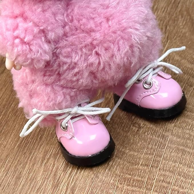 Compatible with Labubu Doll Shoes for 17cm Doll,Shoes Used for Labubu Accessories (P-Pink)