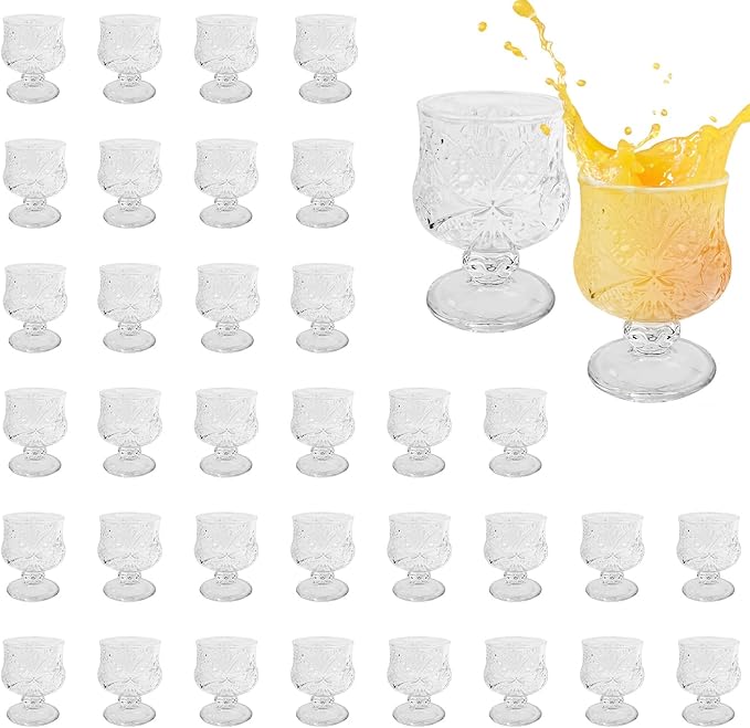 36 Pcs Shot Glass Bulk Set 1.5 oz Mini Cute Shot Glasses Cordial Glasses with Stem Sherry Glasses Clear Shot Glassware for Wine Liqueur Tequila Whiskey Beverage Wedding Party Bar Supplies