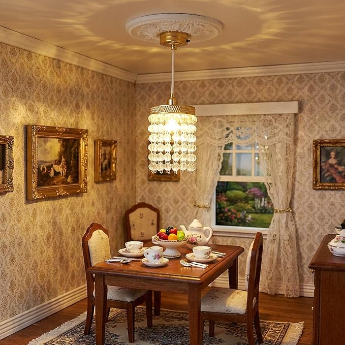 TOYANDONA Dollhouse Lights: Miniature Dollhouse Ceiling Lights - Vintage Hanging Lamp for Doll House Decoration - Simulation Furniture Accessories