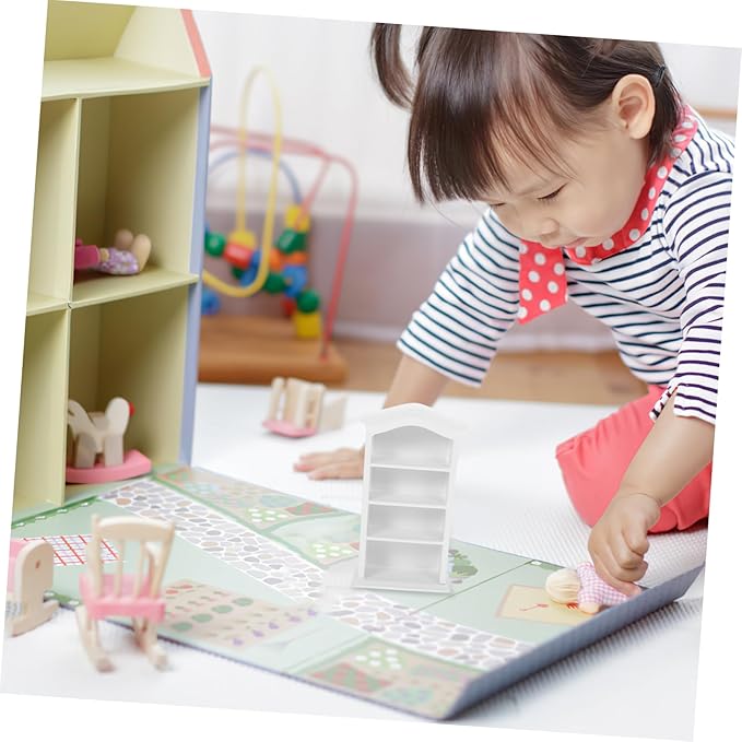 Zerodeko Miniature Bookshelf Model Dollhouse Book Storage Cabinet for Miniature Home Decor for Landscape Accessories Safe and Reusable Design