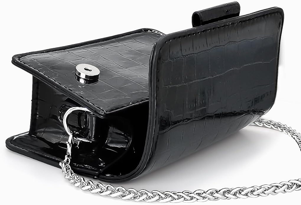 NovaKnot Metallic Mini Crossbody Purse, Evening Clutch Bag with Removable Chain Strap, Small Purse for Women, Not for Phones