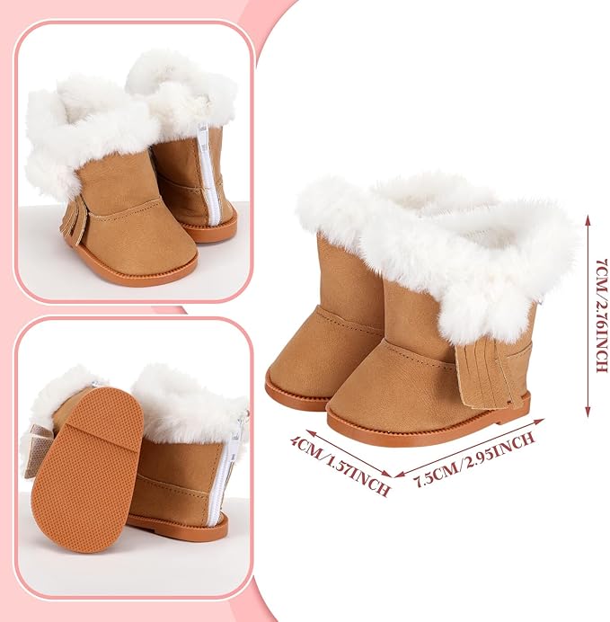 Bencailor 3 Pairs Winter 18 Inch Doll Boots and Shoes Christmas Dolls Shoes American Themed Boots Skates for Dress up(Fresh Style)
