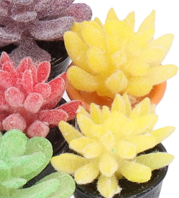 Agatige 16pcs Dollhouse Potted Plants, Resin Miniature Dollhouse Plants for 1:12 Dollhouse